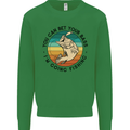 Funny Fishing Bet Your Bass Im Going Fisherman Kids Sweatshirt Jumper Irish Green