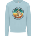 Funny Fishing Bet Your Bass Im Going Fisherman Kids Sweatshirt Jumper Light Blue