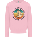 Funny Fishing Bet Your Bass Im Going Fisherman Kids Sweatshirt Jumper Light Pink