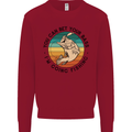 Funny Fishing Bet Your Bass Im Going Fisherman Kids Sweatshirt Jumper Red