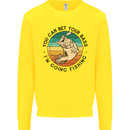 Funny Fishing Bet Your Bass Im Going Fisherman Kids Sweatshirt Jumper Yellow