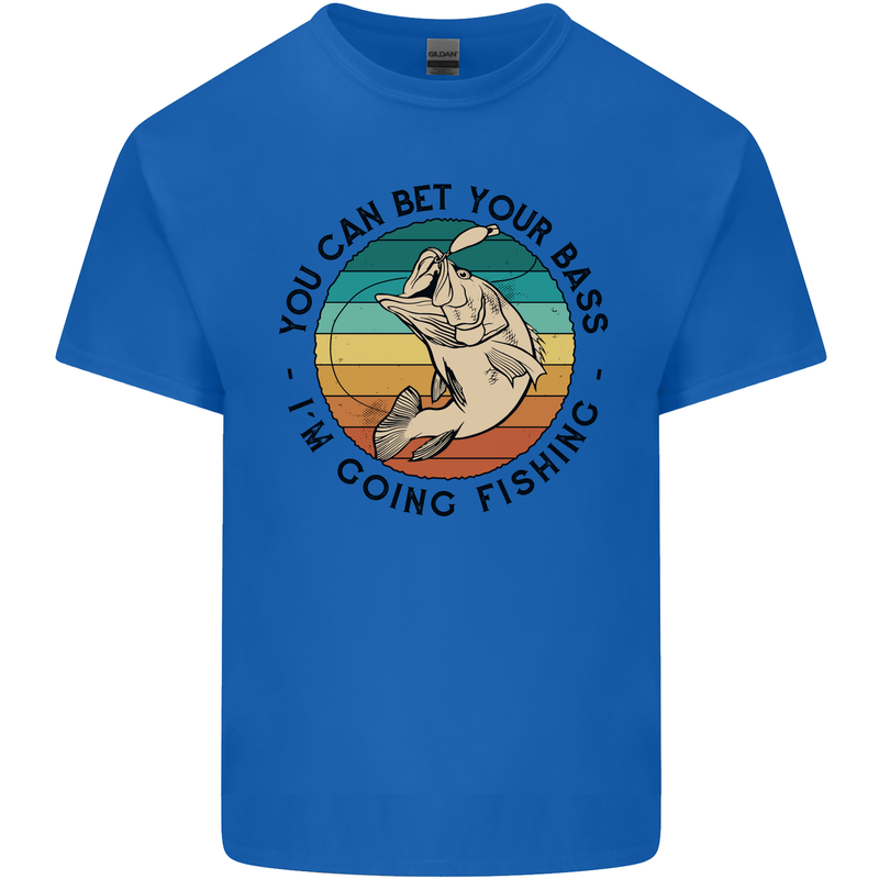Funny Fishing Bet Your Bass Im Going Fisherman Kids T-Shirt Childrens Royal Blue