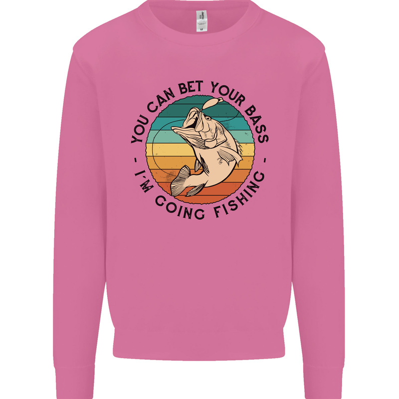 Funny Fishing Bet Your Bass Im Going Fisherman Mens Sweatshirt Jumper Azalea