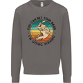 Funny Fishing Bet Your Bass Im Going Fisherman Mens Sweatshirt Jumper Charcoal