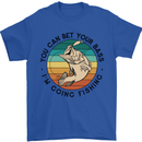 Funny Fishing Bet Your Bass Im Going Fisherman Mens T-Shirt 100% Cotton Royal Blue