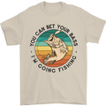 Funny Fishing Bet Your Bass Im Going Fisherman Mens T-Shirt 100% Cotton Sand