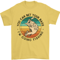 Funny Fishing Bet Your Bass Im Going Fisherman Mens T-Shirt 100% Cotton Yellow