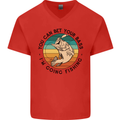 Funny Fishing Bet Your Bass Im Going Fisherman Mens V-Neck Cotton T-Shirt Red