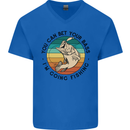 Funny Fishing Bet Your Bass Im Going Fisherman Mens V-Neck Cotton T-Shirt Royal Blue