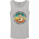 Funny Fishing Bet Your Bass Im Going Fisherman Mens Vest Tank Top Sports Grey
