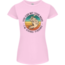Funny Fishing Bet Your Bass Im Going Fisherman Womens Petite Cut T-Shirt Light Pink