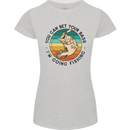 Funny Fishing Bet Your Bass Im Going Fisherman Womens Petite Cut T-Shirt Sports Grey