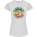 Funny Fishing Bet Your Bass Im Going Fisherman Womens Petite Cut T-Shirt White