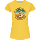 Funny Fishing Bet Your Bass Im Going Fisherman Womens Petite Cut T-Shirt Yellow