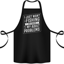 Funny Fishing Ignore All of My Adult Problems Cotton Apron 100% Organic Black