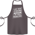 Funny Fishing Ignore All of My Adult Problems Cotton Apron 100% Organic Dark Grey