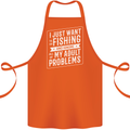 Funny Fishing Ignore All of My Adult Problems Cotton Apron 100% Organic Orange