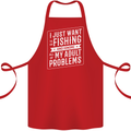 Funny Fishing Ignore All of My Adult Problems Cotton Apron 100% Organic Red