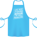 Funny Fishing Ignore All of My Adult Problems Cotton Apron 100% Organic Turquoise