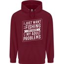 Funny Fishing Ignore All of My Adult Problems Mens 80% Cotton Hoodie Maroon
