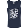 Funny Fishing Ignore All of My Adult Problems Mens Vest Tank Top Navy Blue
