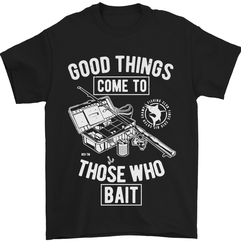 Funny Fishing Those Who Bait Fisherman Mens T-Shirt Cotton Gildan Black