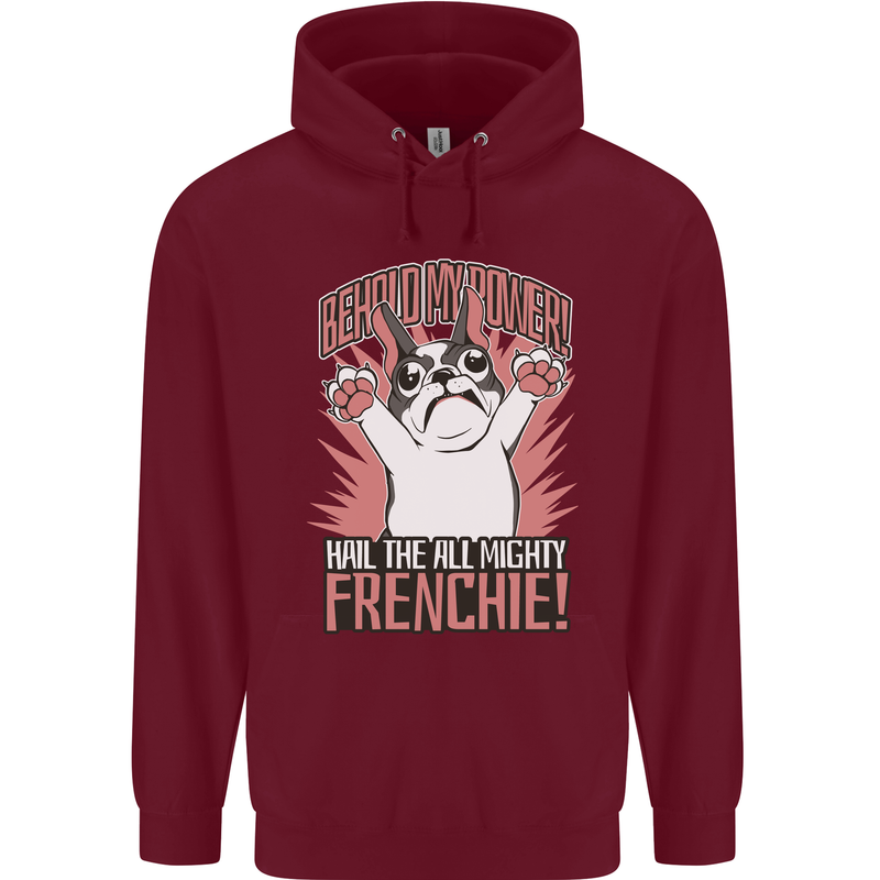 Funny French Bulldog Dog Frenchie Childrens Kids Hoodie Maroon