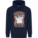 Funny French Bulldog Dog Frenchie Childrens Kids Hoodie Navy Blue