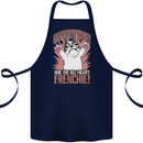 Funny French Bulldog Dog Frenchie Cotton Apron 100% Organic Navy Blue