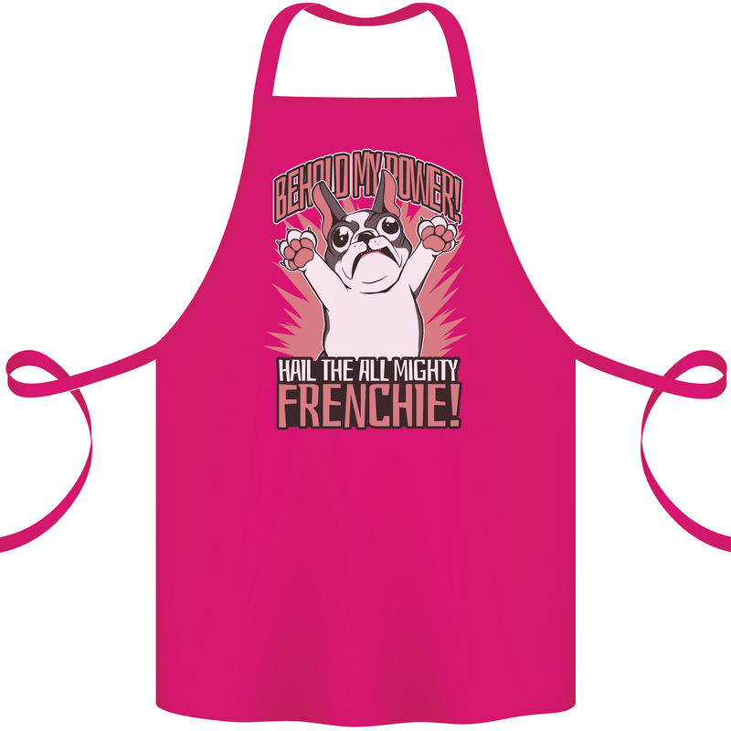 Funny French Bulldog Dog Frenchie Cotton Apron 100% Organic Pink
