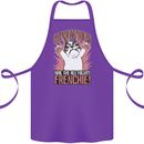 Funny French Bulldog Dog Frenchie Cotton Apron 100% Organic Purple