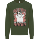 Funny French Bulldog Dog Frenchie Kids Sweatshirt Jumper Forest Green