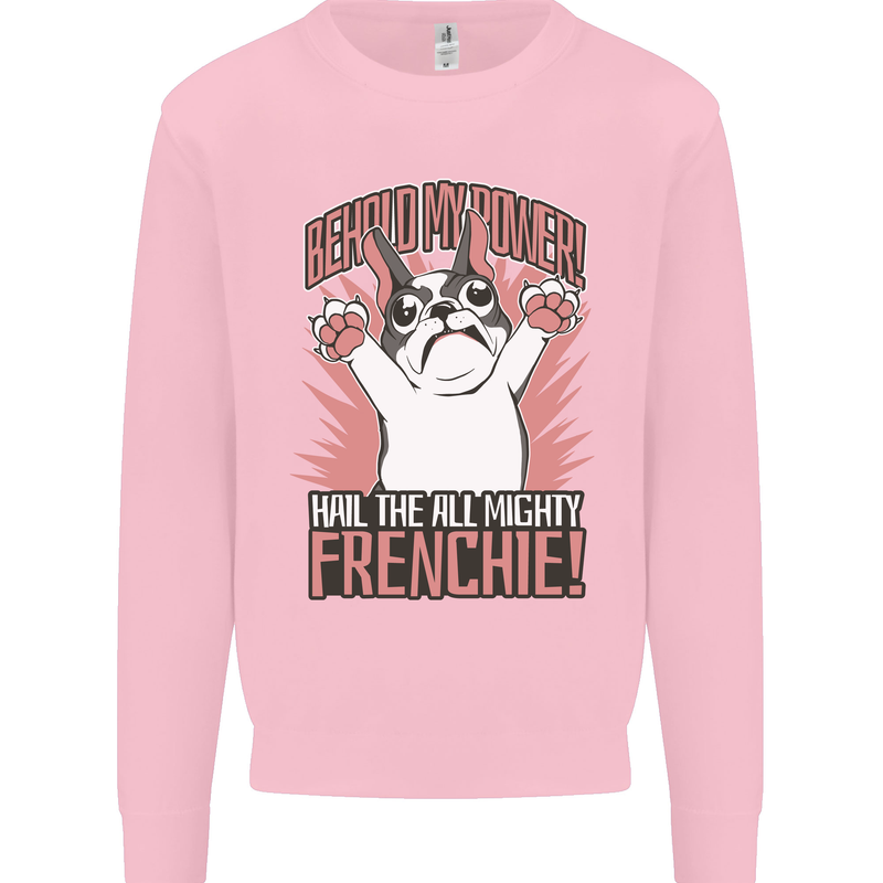 Funny French Bulldog Dog Frenchie Kids Sweatshirt Jumper Light Pink