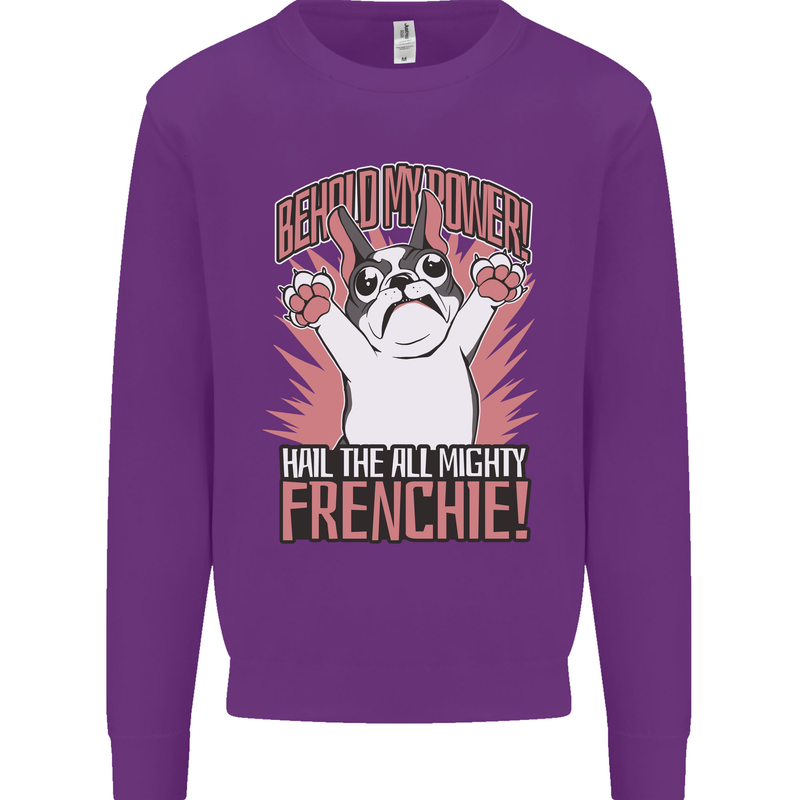 Funny French Bulldog Dog Frenchie Kids Sweatshirt Jumper Purple