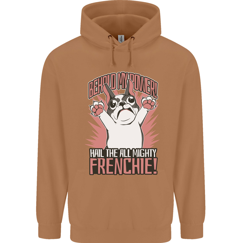 Funny French Bulldog Dog Frenchie Mens 80% Cotton Hoodie Caramel Latte