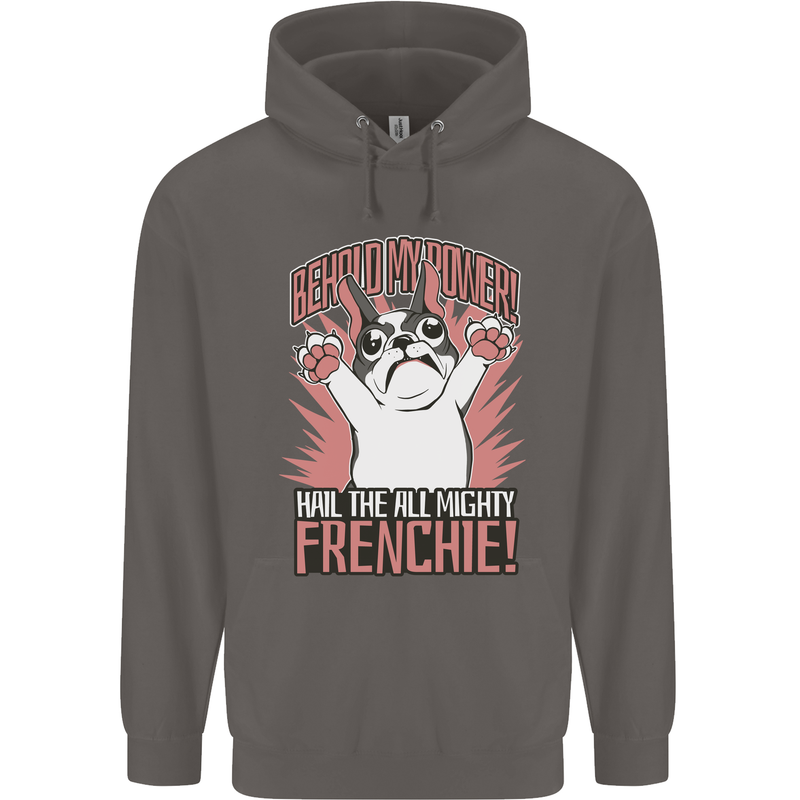 Funny French Bulldog Dog Frenchie Mens 80% Cotton Hoodie Charcoal
