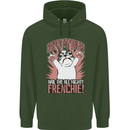 Funny French Bulldog Dog Frenchie Mens 80% Cotton Hoodie Forest Green