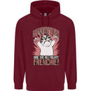 Funny French Bulldog Dog Frenchie Mens 80% Cotton Hoodie Maroon