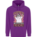 Funny French Bulldog Dog Frenchie Mens 80% Cotton Hoodie Purple