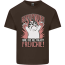 Funny French Bulldog Dog Frenchie Mens Cotton T-Shirt Tee Top Dark Chocolate