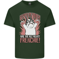 Funny French Bulldog Dog Frenchie Mens Cotton T-Shirt Tee Top Forest Green