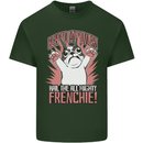 Funny French Bulldog Dog Frenchie Mens Cotton T-Shirt Tee Top Forest Green