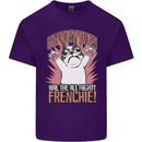 Funny French Bulldog Dog Frenchie Mens Cotton T-Shirt Tee Top Purple