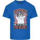 Funny French Bulldog Dog Frenchie Mens Cotton T-Shirt Tee Top Royal Blue