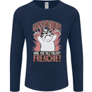 Funny French Bulldog Dog Frenchie Mens Long Sleeve T-Shirt Navy Blue