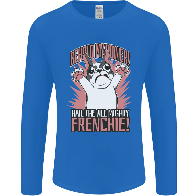 Funny French Bulldog Dog Frenchie Mens Long Sleeve T-Shirt Royal Blue