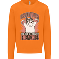 Funny French Bulldog Dog Frenchie Mens Sweatshirt Jumper Orange