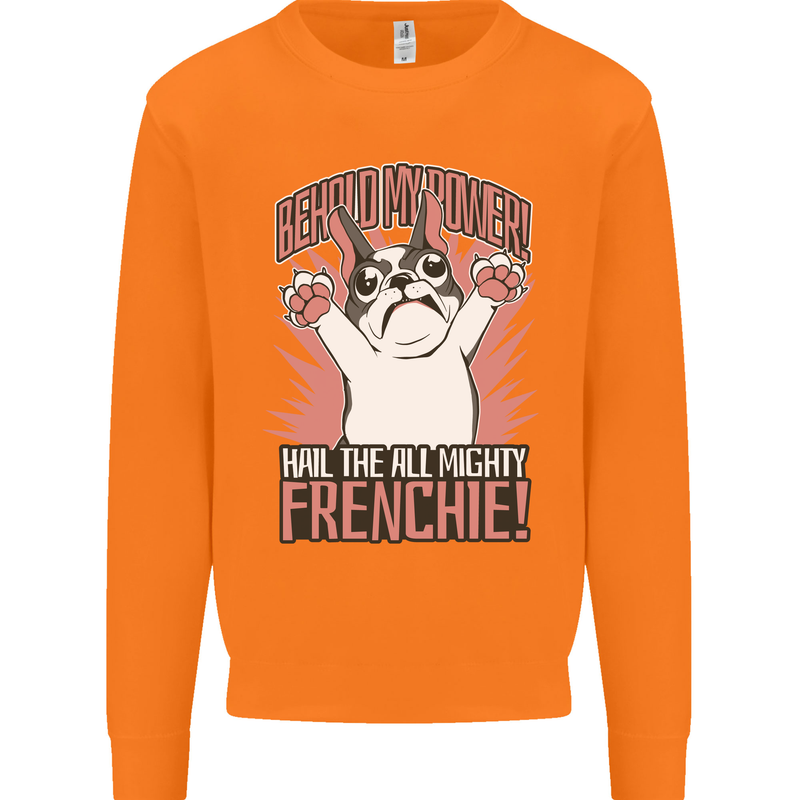 Funny French Bulldog Dog Frenchie Mens Sweatshirt Jumper Orange