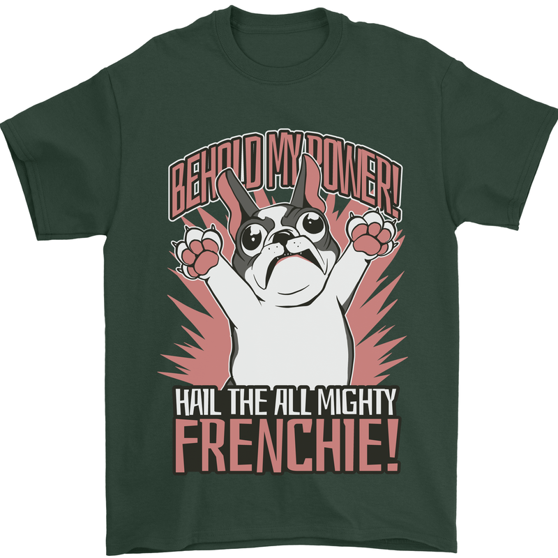 Funny French Bulldog Dog Frenchie Mens T-Shirt 100% Cotton Forest Green