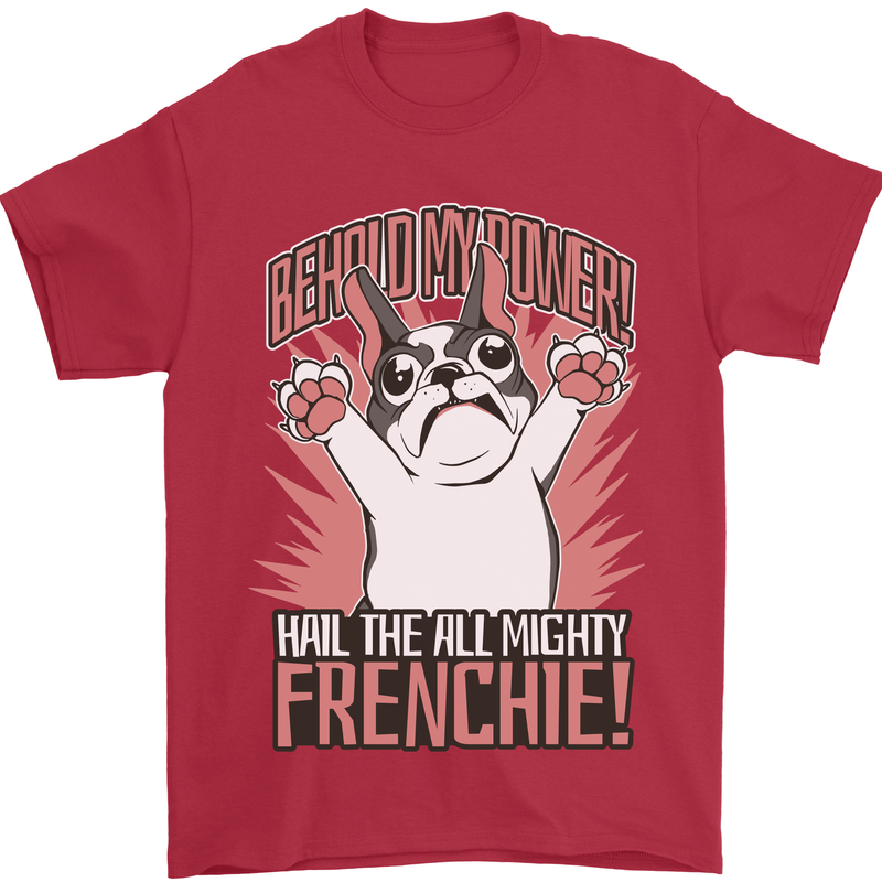 Funny French Bulldog Dog Frenchie Mens T-Shirt 100% Cotton Red